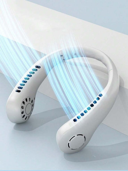 Portable Rechargeable Neck Fan – Hands-Free Bladeless Cooling Fan | 3 Speed USB Neck Air Cooler