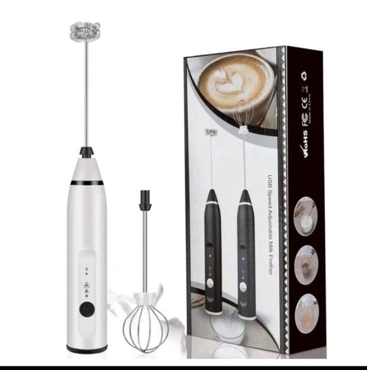 Portable Electric Milk Frother – 3-in-1 Coffee Foam Maker