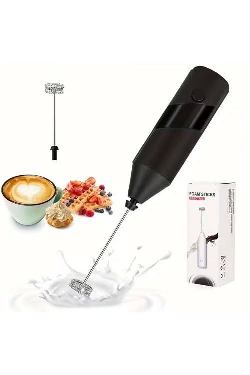 Portable Electric Milk Frother – 3-in-1 Coffee Foam Maker